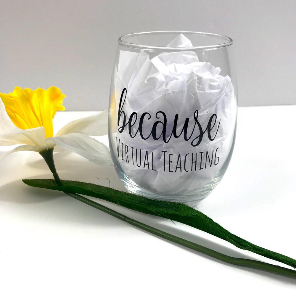 Teacher Stemless Wine Glass
